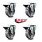 Service Caster 4'' Semi Steel Wheel Swivel Top Plate Caster Set with Posi Brake, 4PK SCC-20S415-SSR-PLB-4 - alternate 2